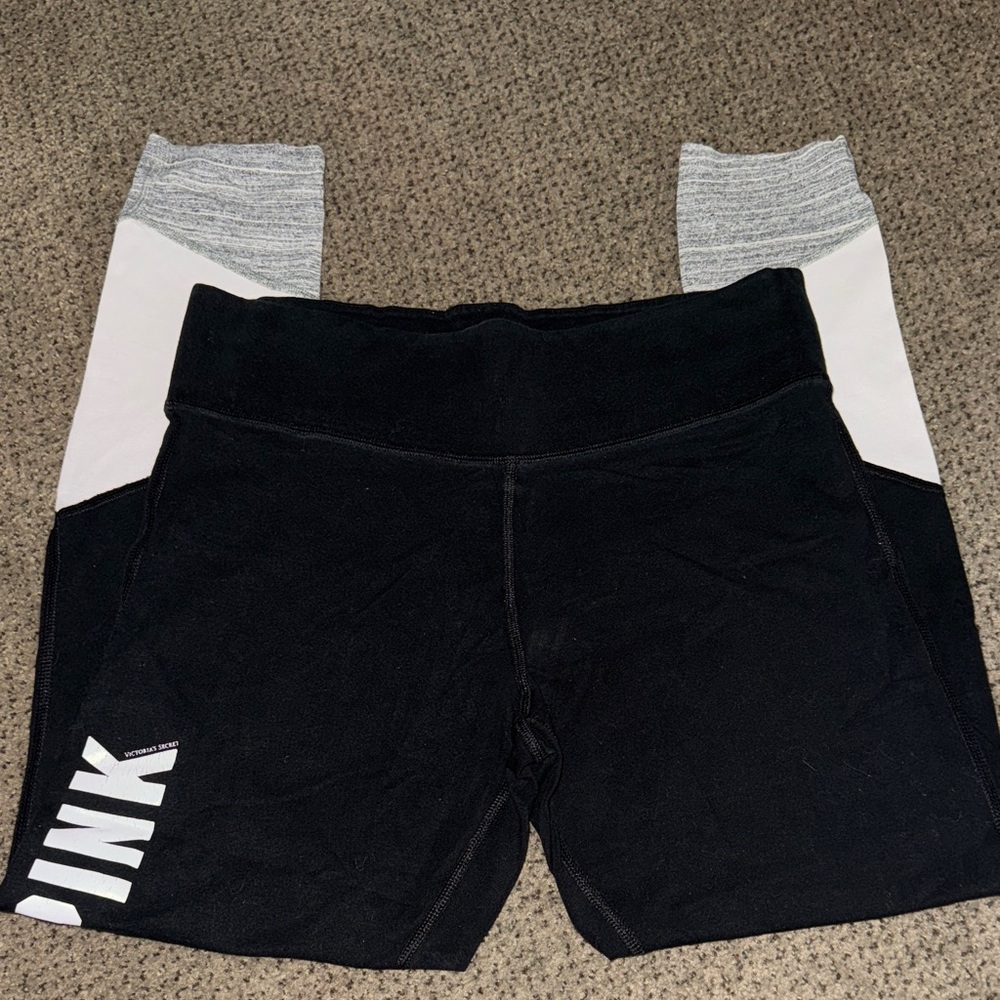 PINK Victoria's Secret Black and Gray Leggings